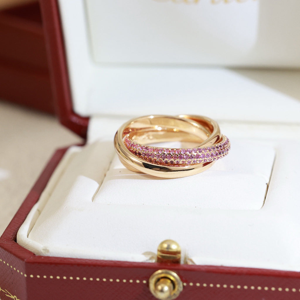 [✨ROSE💎]TRINITY 3.2MM RING PINK DIAMOND