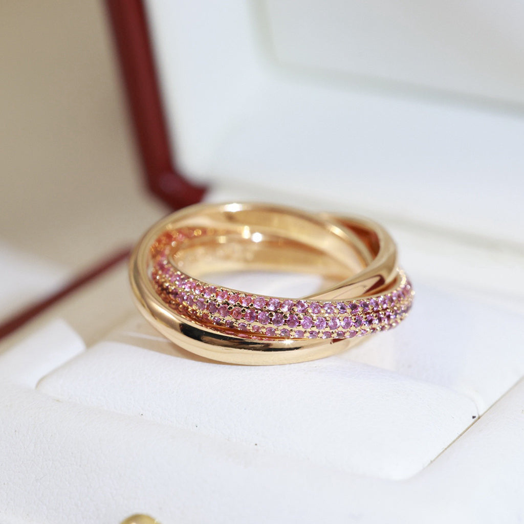 [✨ROSE💎]TRINITY 3.2MM RING PINK DIAMOND