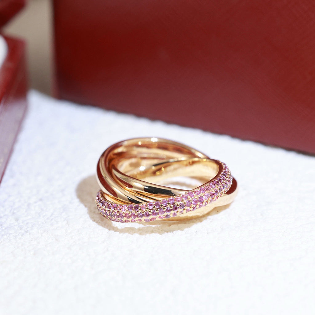 [✨ROSE💎]TRINITY 3.2MM RING PINK DIAMOND
