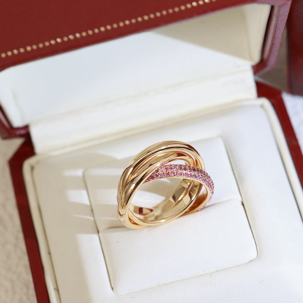 [✨ROSE💎]TRINITY 3.2MM RING PINK DIAMOND