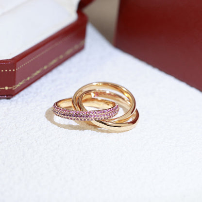 [✨ROSE💎]TRINITY 3.2MM RING PINK DIAMOND