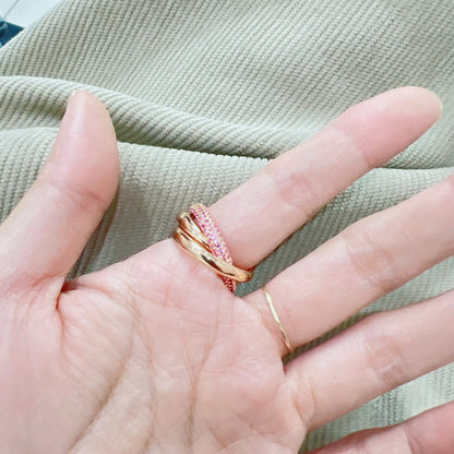 [✨ROSE💎]TRINITY 3.2MM RING PINK DIAMOND