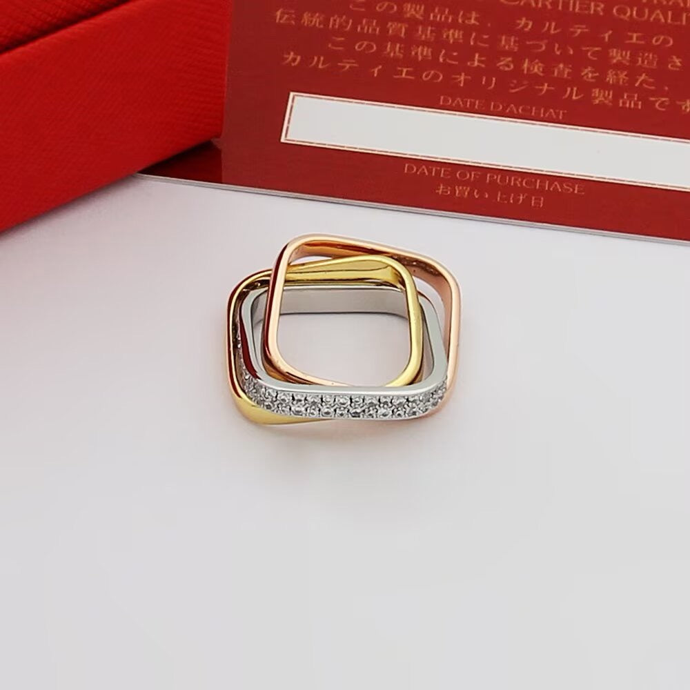 [✨ROSE💎]TRINITY 3.5MM CUSHION RING COLLECTION