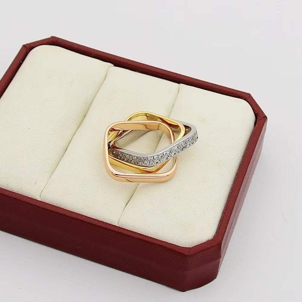 [✨ROSE💎]TRINITY 3.5MM CUSHION RING COLLECTION
