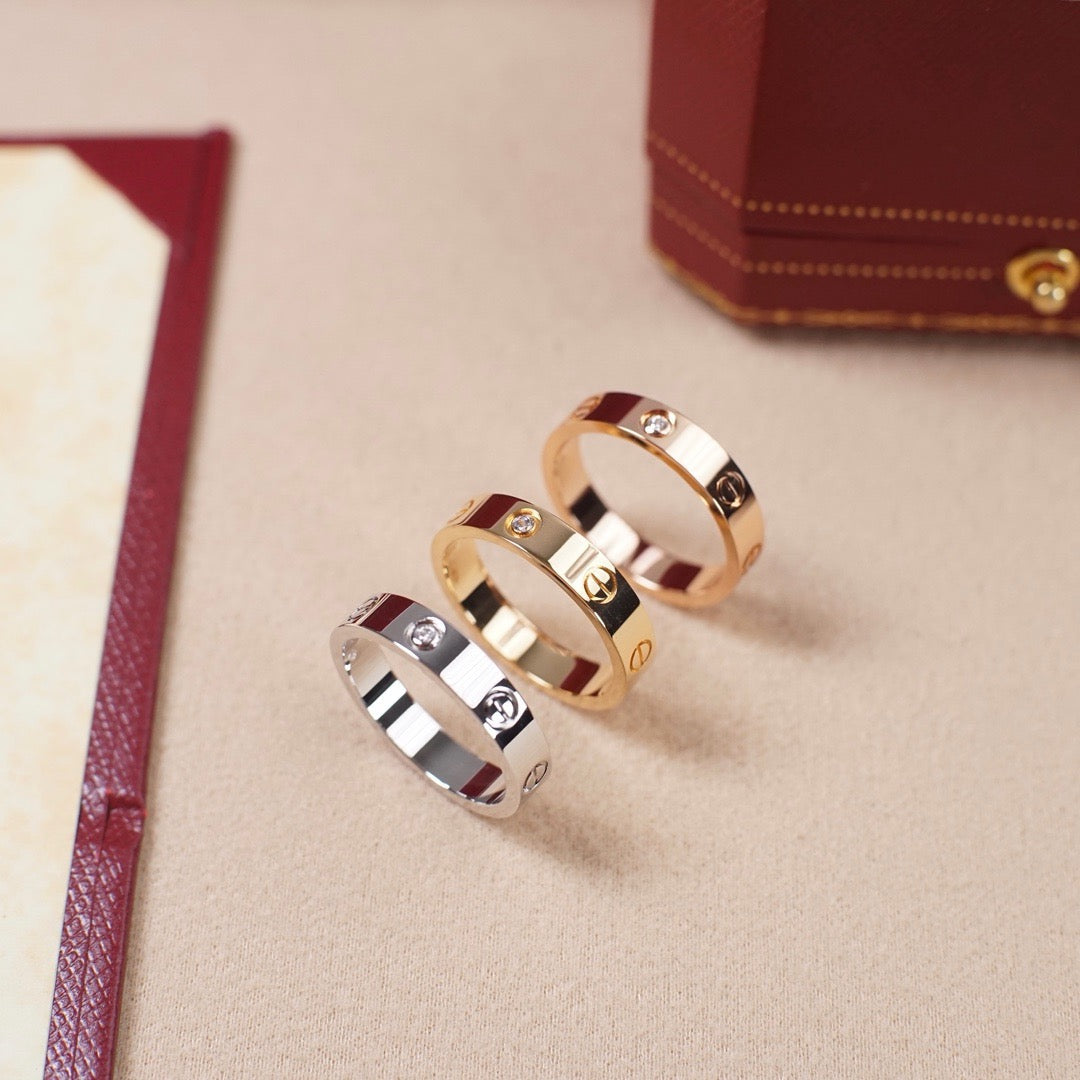 [✨ROSE💎]LOVE 4MM 1 DIAMOND RING