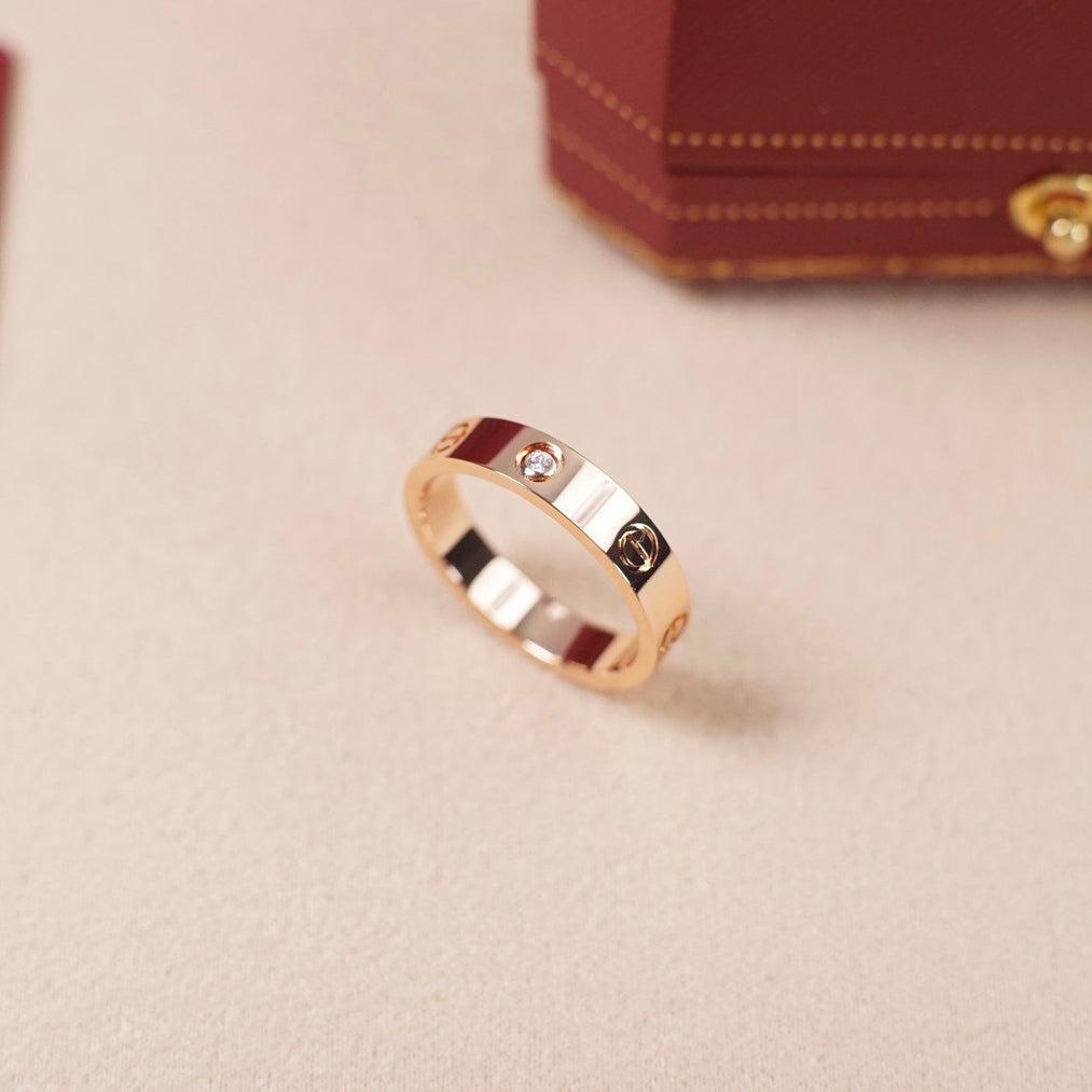 [✨ROSE💎]LOVE 4MM 1 DIAMOND RING