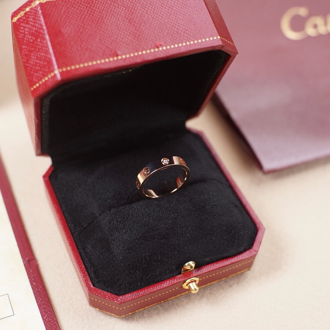 [✨ROSE💎]LOVE 4MM 1 DIAMOND RING