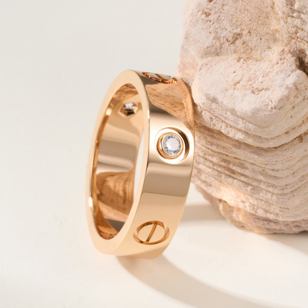 [✨ROSE💎]LOVE 4MM 1 DIAMOND RING