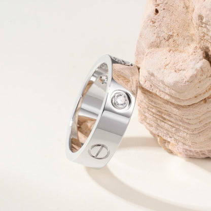 [✨ROSE💎]LOVE 4MM 1 DIAMOND RING