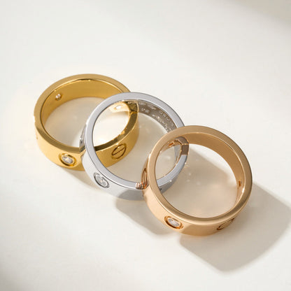 [✨ROSE💎]LOVE 4MM 1 DIAMOND RING