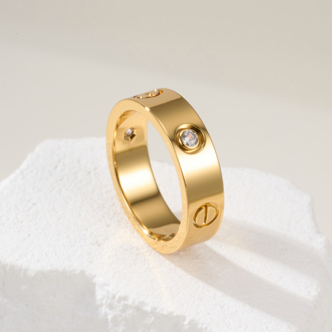 [✨ROSE💎]LOVE 4MM 1 DIAMOND RING