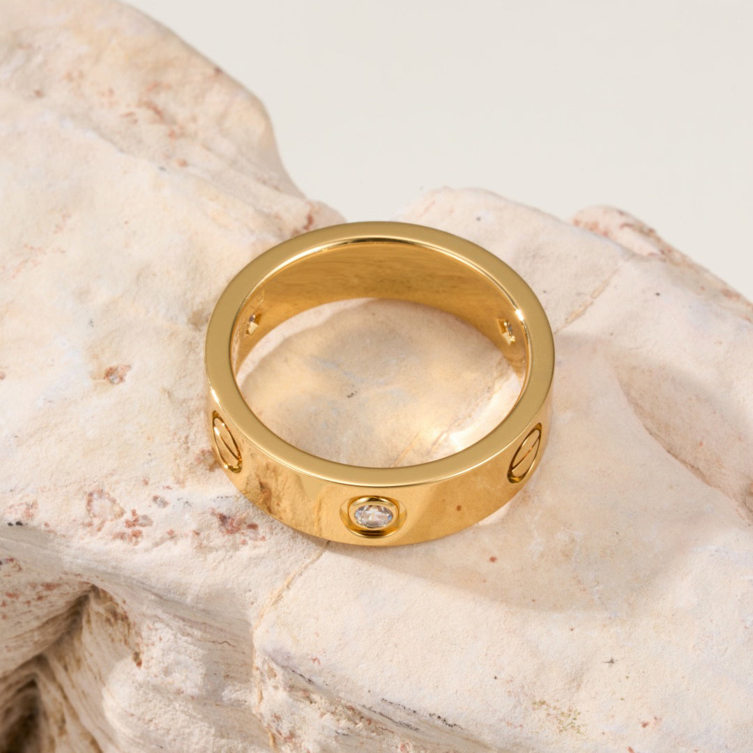 [✨ROSE💎]LOVE 4MM 1 DIAMOND RING