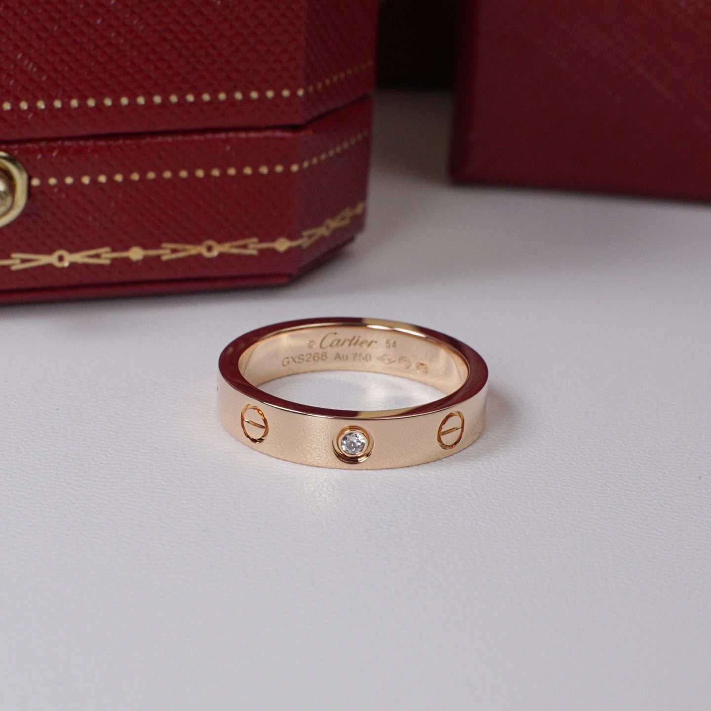 [✨ROSE💎]LOVE 4MM 1 DIAMOND RING