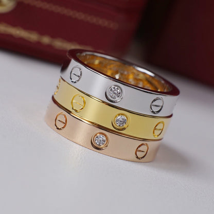 [✨ROSE💎]LOVE 4MM 1 DIAMOND RING