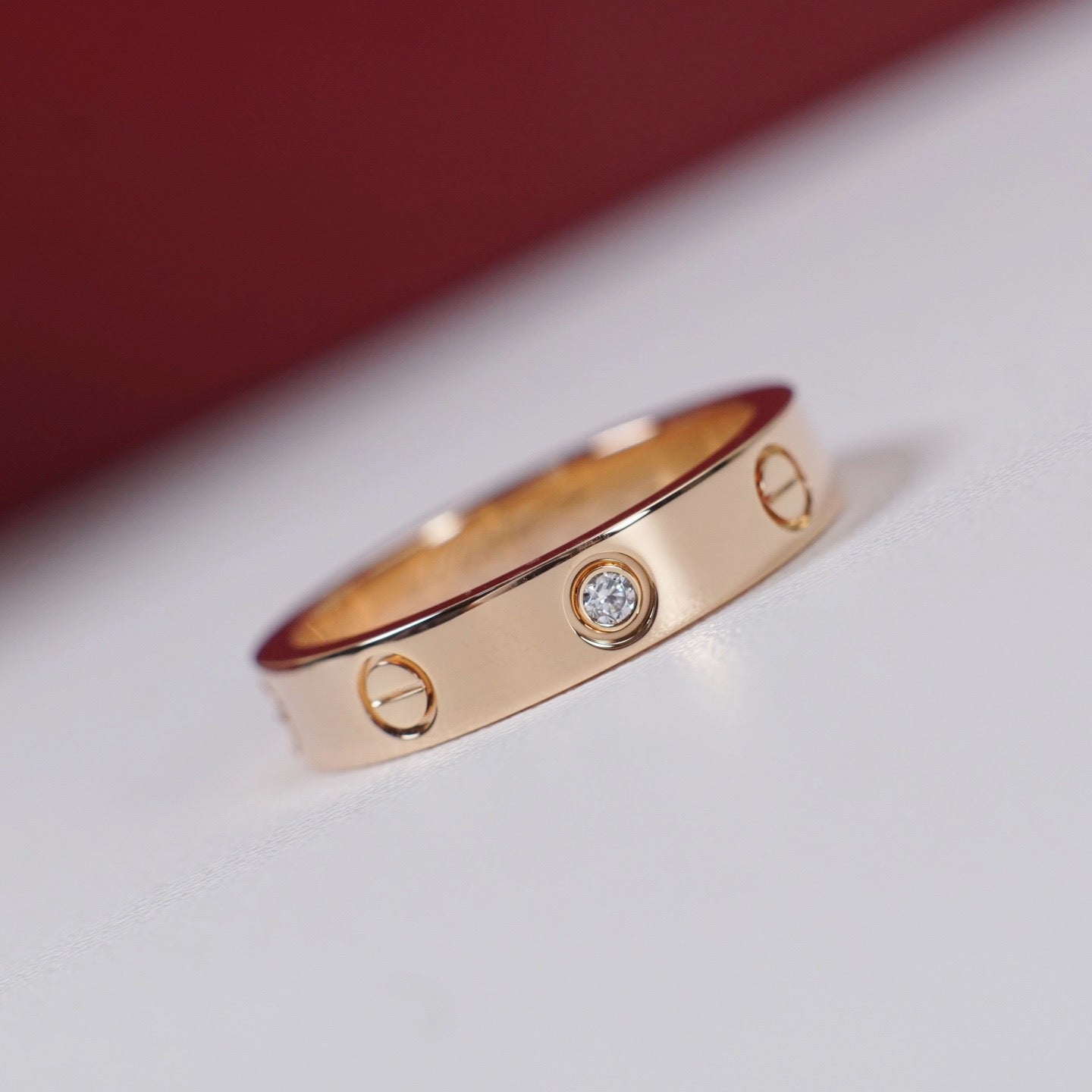 [✨ROSE💎]LOVE 4MM 1 DIAMOND RING