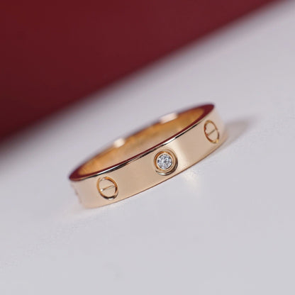 [✨ROSE💎]LOVE 4MM 1 DIAMOND RING