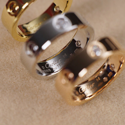 [✨ROSE💎]LOVE 5.5MM 3 DIAMOND RING