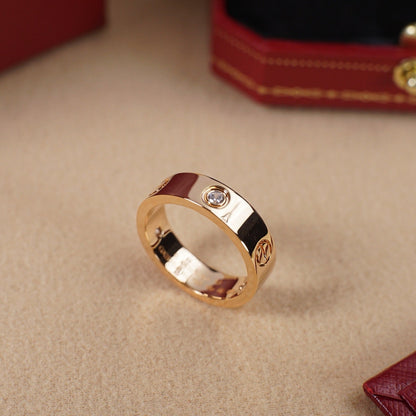 [✨ROSE💎]LOVE 5.5MM 3 DIAMOND RING