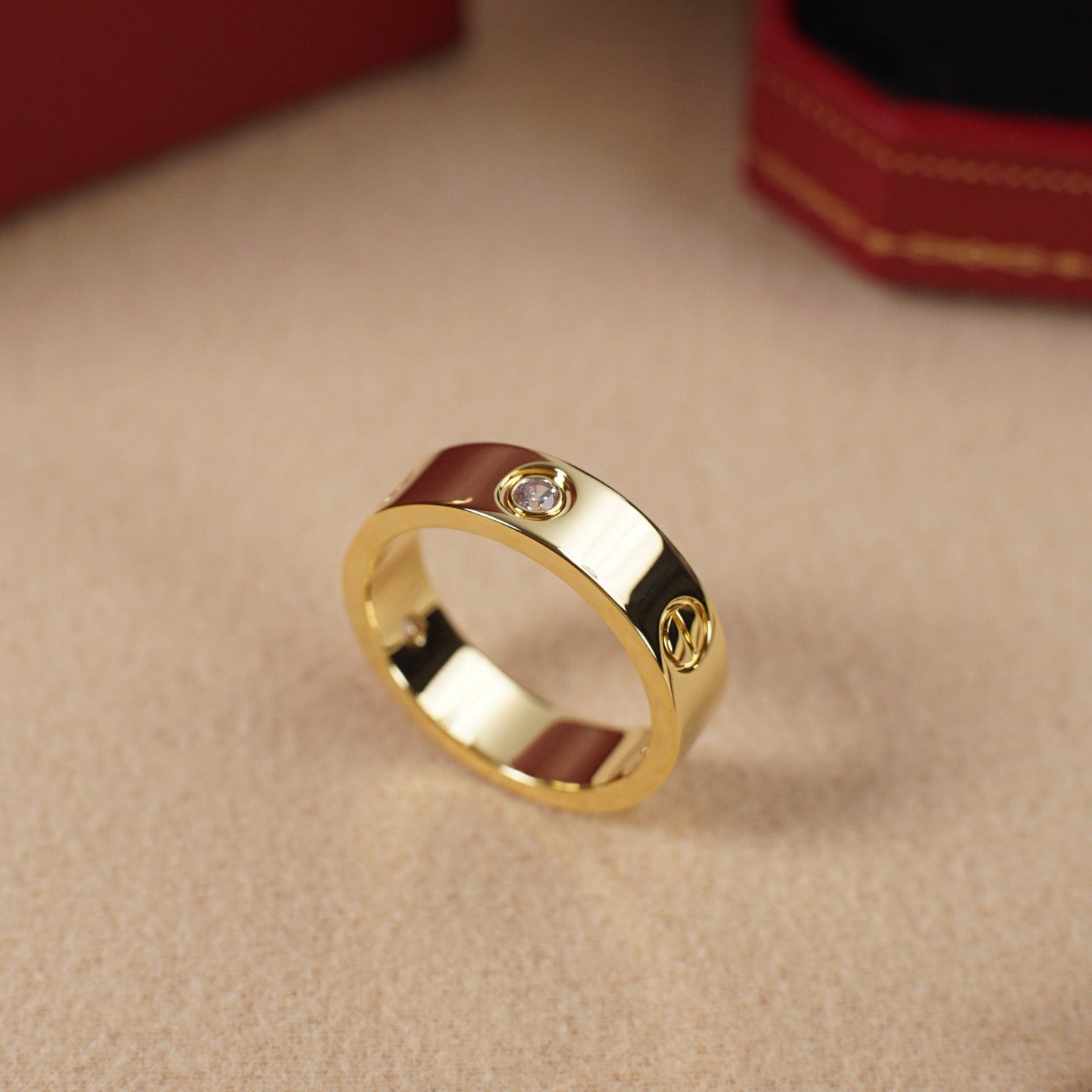 [✨ROSE💎]LOVE 5.5MM 3 DIAMOND RING