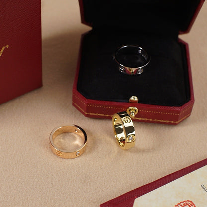 [✨ROSE💎]LOVE 5.5MM 3 DIAMOND RING