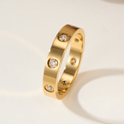 [✨ROSE💎]LOVE 4MM 8 DIAMOND RING