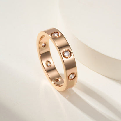 [✨ROSE💎]LOVE 4MM 8 DIAMOND RING
