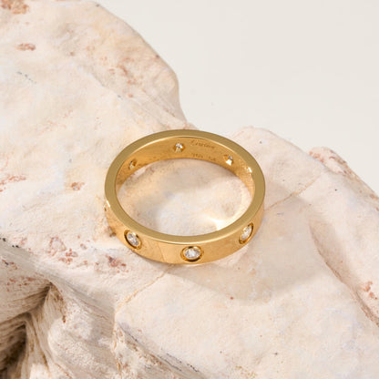 [✨ROSE💎]LOVE 4MM 8 DIAMOND RING