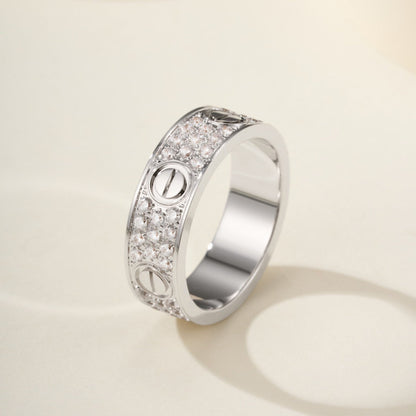 [✨ROSE💎]LOVE RING 5.5MM DIAMONDS PAVED
