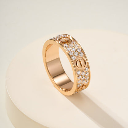 [✨ROSE💎]LOVE RING 5.5MM DIAMONDS PAVED
