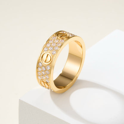 [✨ROSE💎]LOVE RING 5.5MM DIAMONDS PAVED