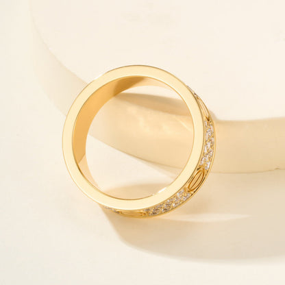 [✨ROSE💎]LOVE RING 5.5MM DIAMONDS PAVED
