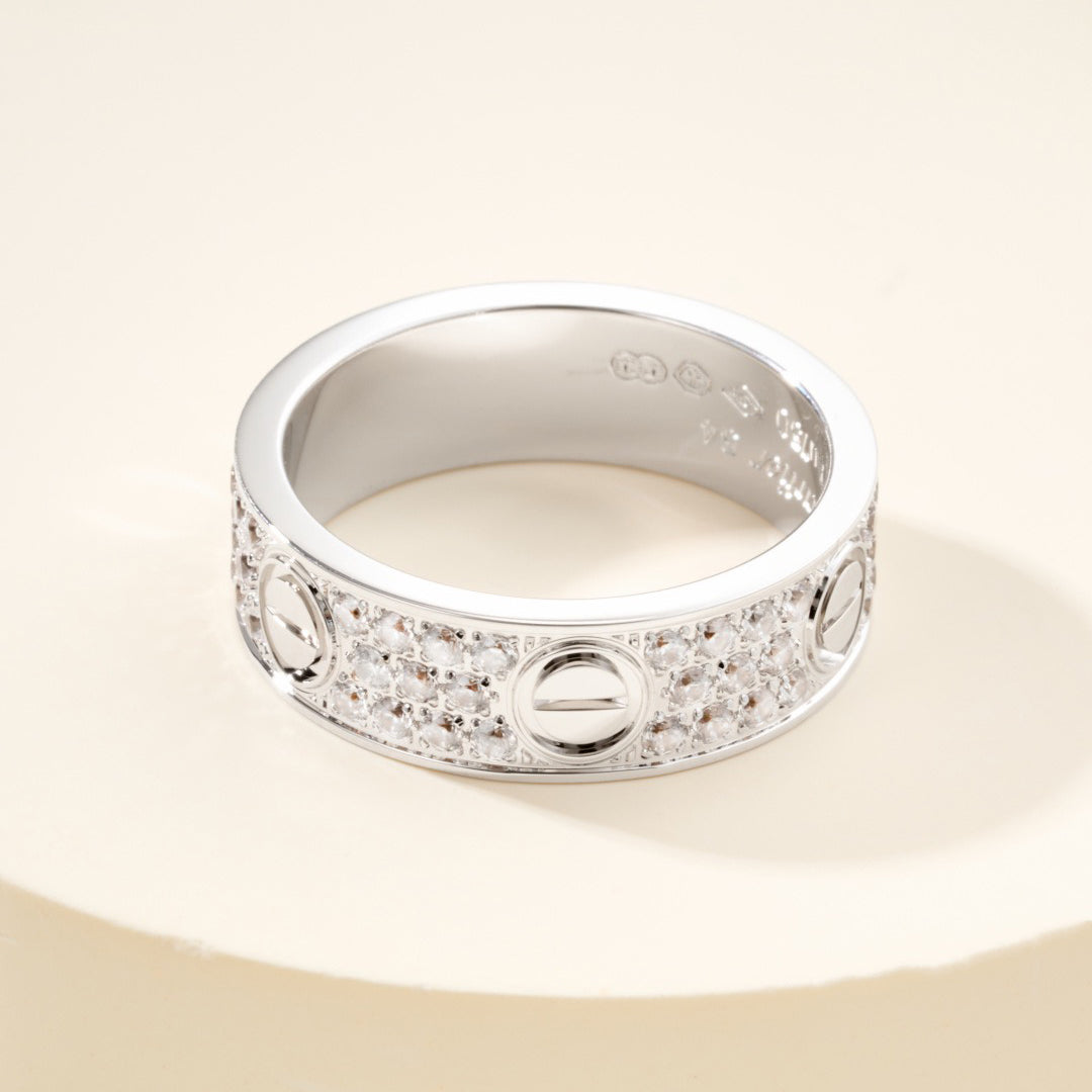 [✨ROSE💎]LOVE RING 5.5MM DIAMONDS PAVED