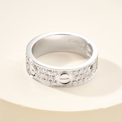 [✨ROSE💎]LOVE RING 5.5MM DIAMONDS PAVED