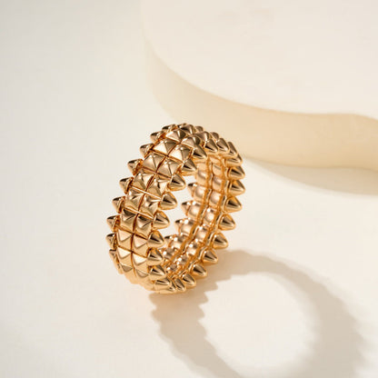 [✨ROSE💎]CLASH 9.2MM DOUBLE ROW RING