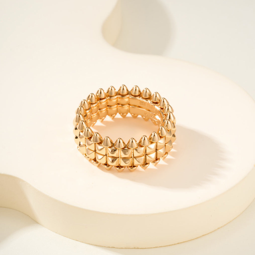 [✨ROSE💎]CLASH 9.2MM DOUBLE ROW RING