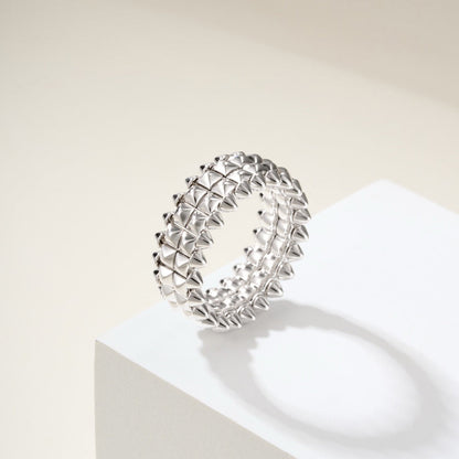 [✨ROSE💎]CLASH 9.2MM DOUBLE ROW RING