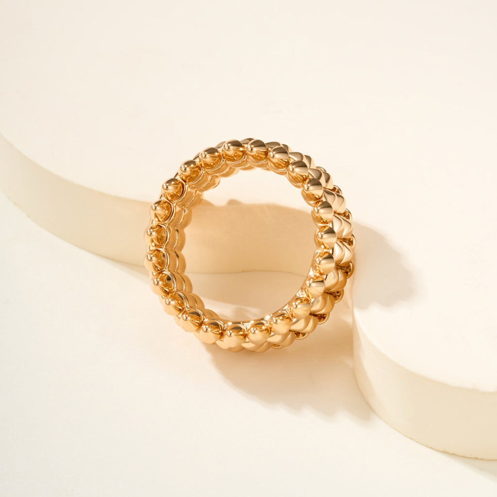 [✨ROSE💎]CLASH 9.2MM DOUBLE ROW RING