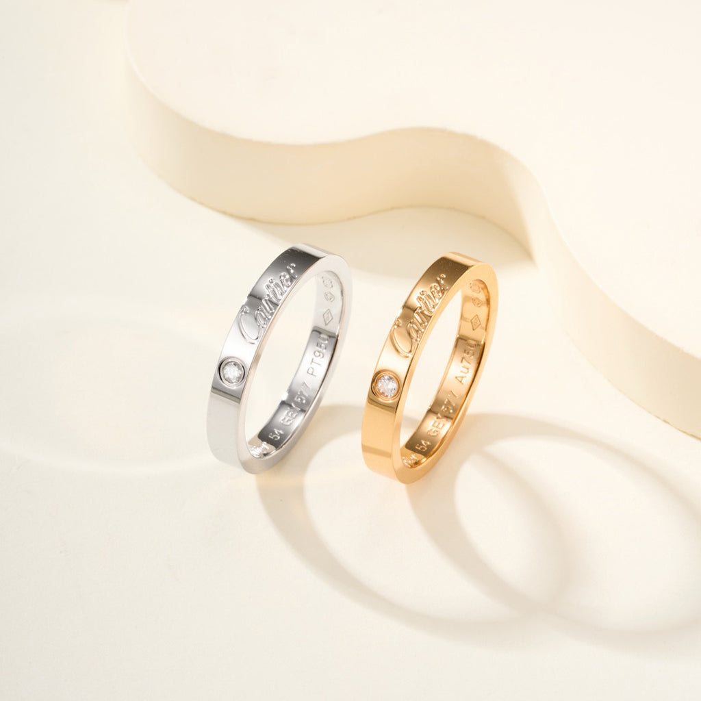 [✨ROSE💎]LOVE RING 4MM 1 DIAMOND