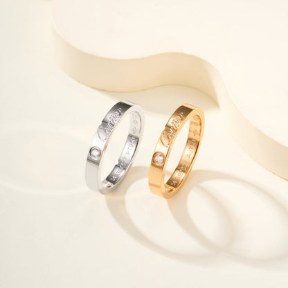 [✨ROSE💎]LOVE RING 4MM 1 DIAMOND