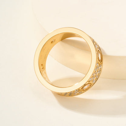 [✨ROSE💎]LOVE 5.5MM FULL-PAVE 6-DIAMOND RING