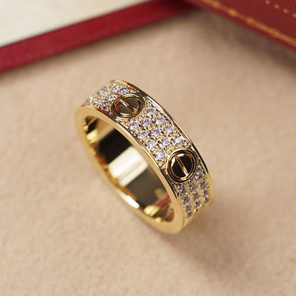 [✨ROSE💎]LOVE RING 5.5MM DIAMONDS PAVED