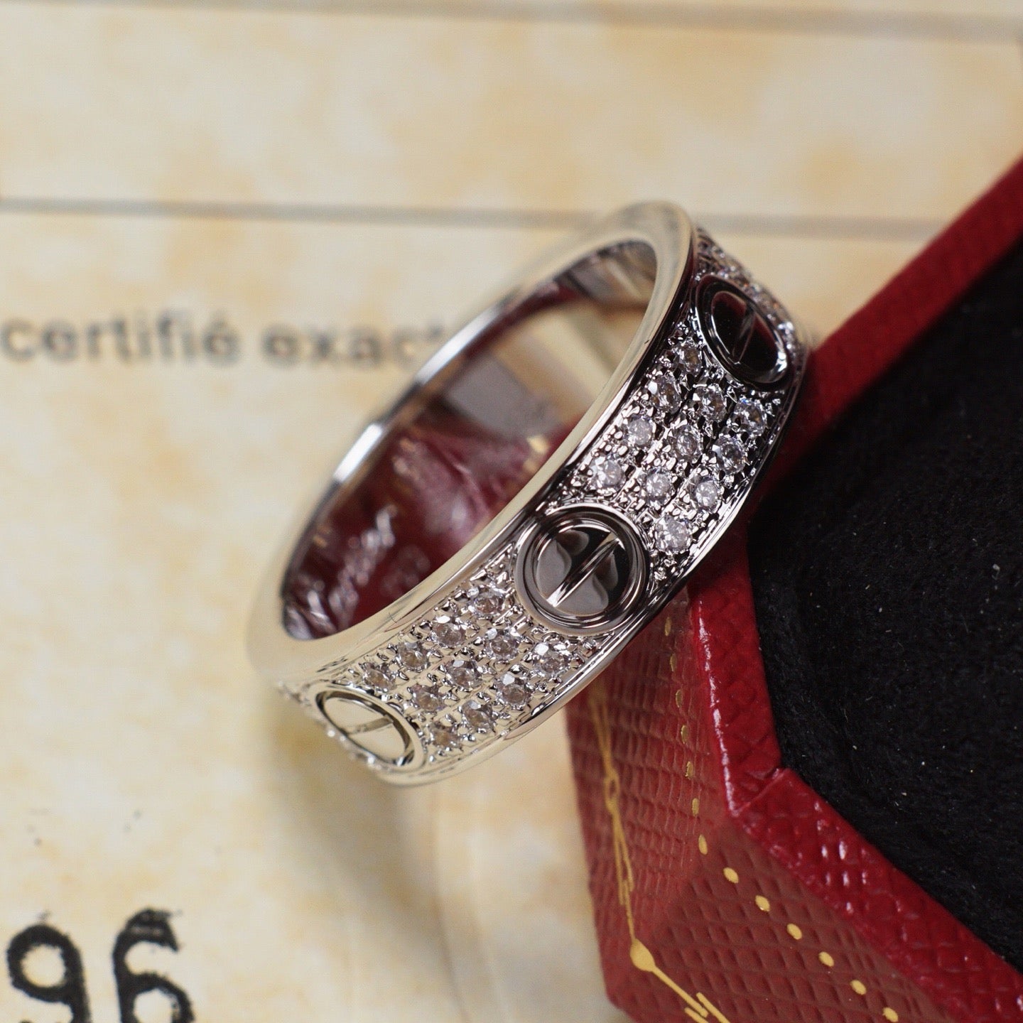[✨ROSE💎]LOVE RING 5.5MM DIAMONDS PAVED