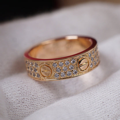 [✨ROSE💎]LOVE RING 5.5MM DIAMONDS PAVED