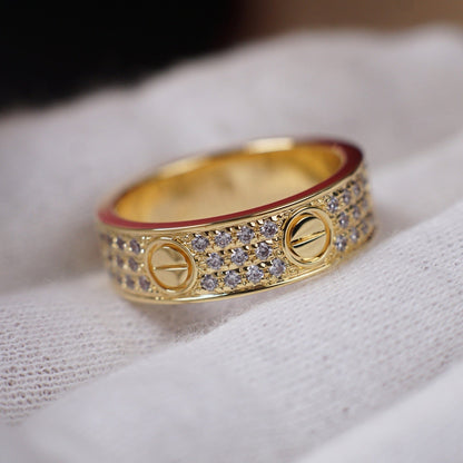 [✨ROSE💎]LOVE RING 5.5MM DIAMONDS PAVED