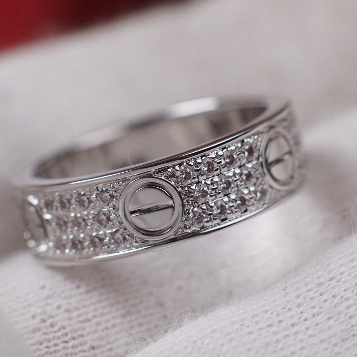 [✨ROSE💎]LOVE RING 5.5MM DIAMONDS PAVED