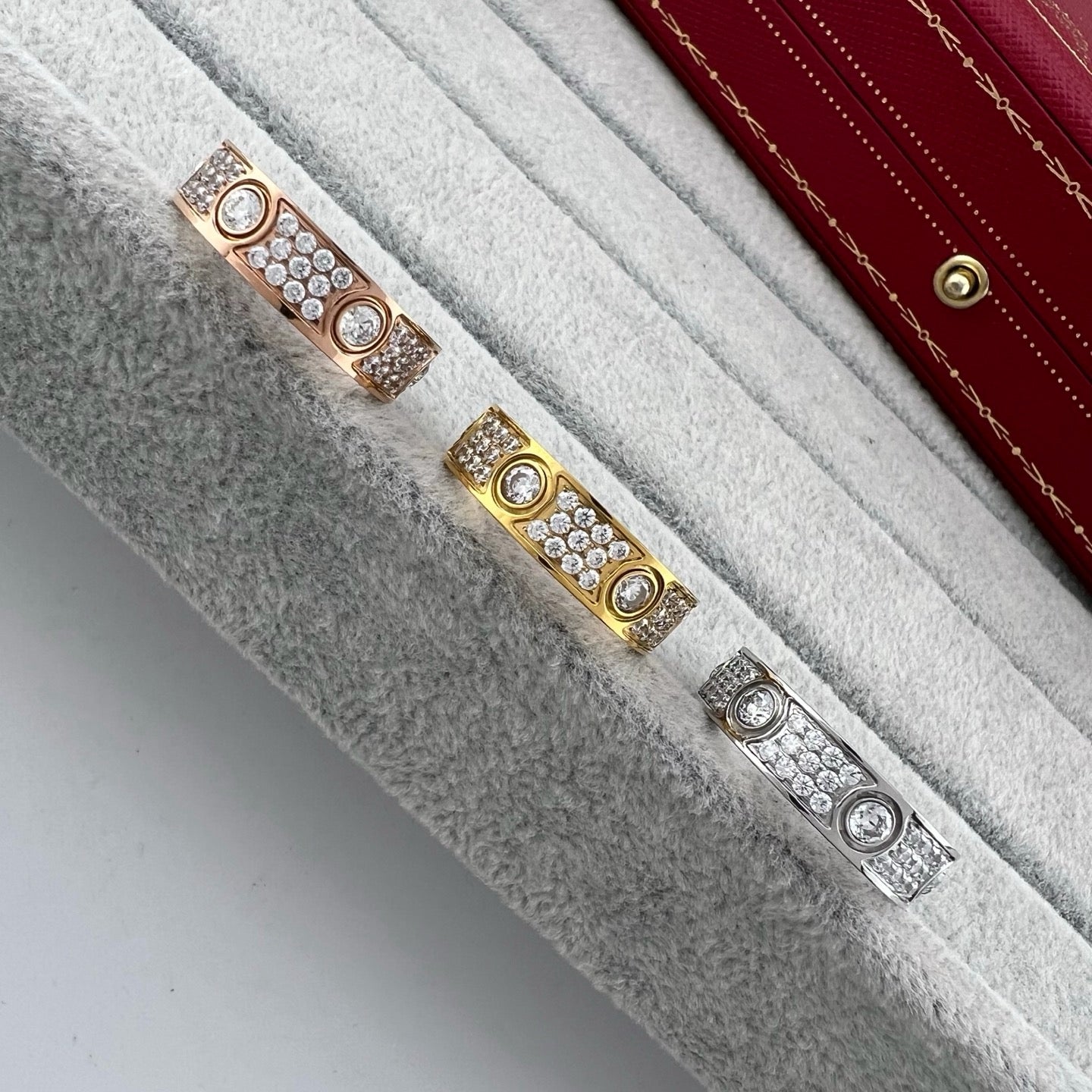 [✨ROSE💎]LOVE 5.5MM FULL-PAVE 6-DIAMOND RING