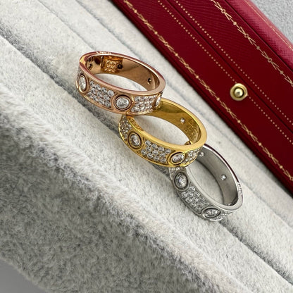 [✨ROSE💎]LOVE 5.5MM FULL-PAVE 6-DIAMOND RING