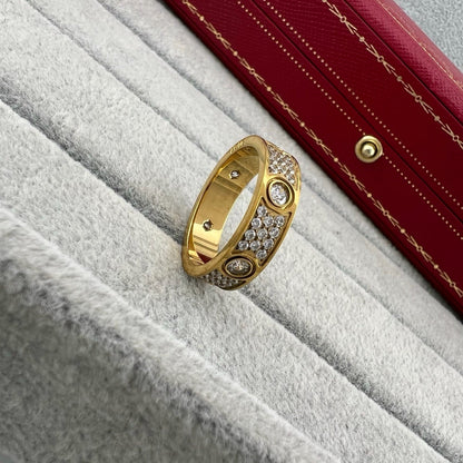 [✨ROSE💎]LOVE 5.5MM FULL-PAVE 6-DIAMOND RING