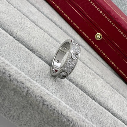 [✨ROSE💎]LOVE 5.5MM FULL-PAVE 6-DIAMOND RING