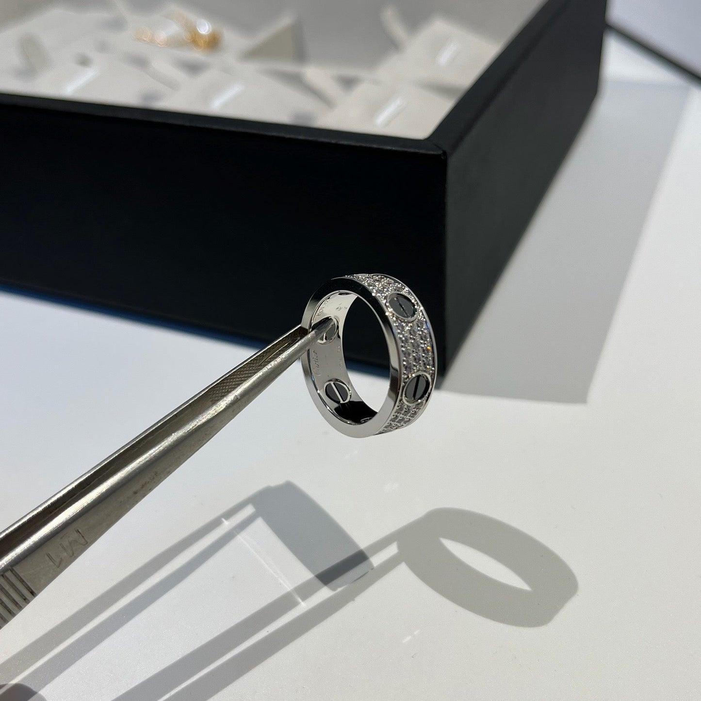 [✨ROSE💎]LOVE RING 5.5MM DIAMONDS PAVED CERAMIC